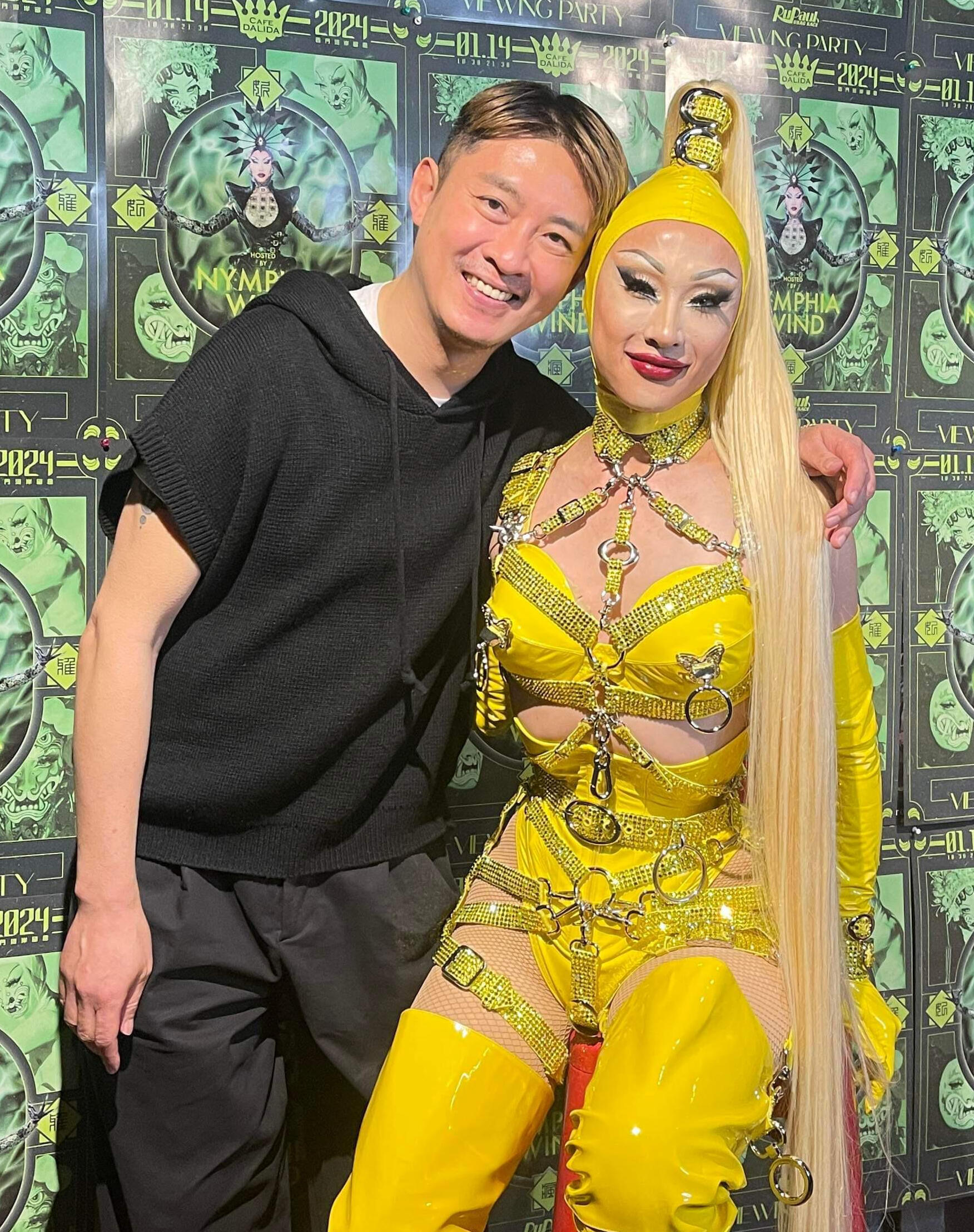 Read my interview with Alvin here Alvin Chang and Nymphia Wind pose for photos together during RuPaul Season 16 Premiere
