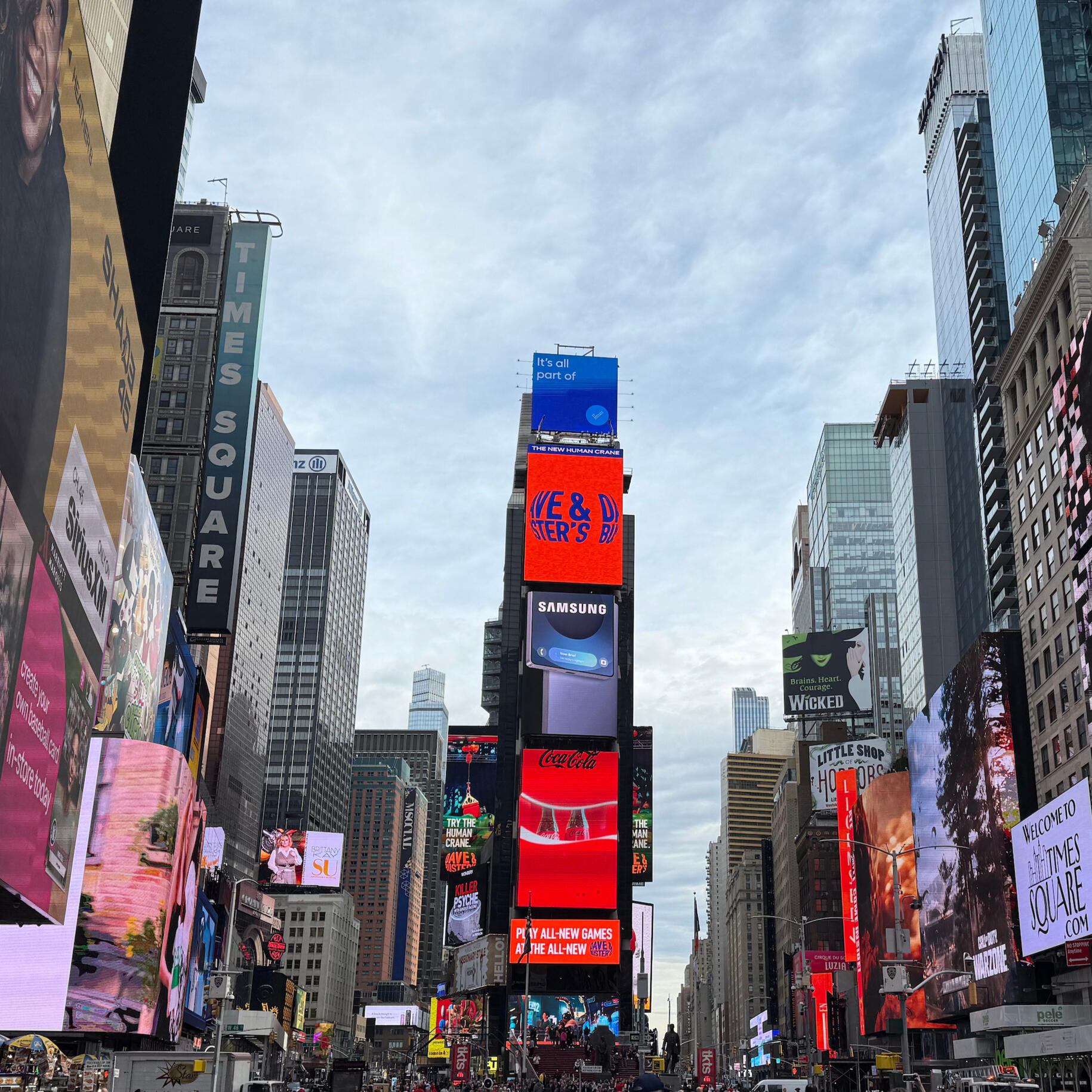 New York City Times Square Manhattan partially cloudy