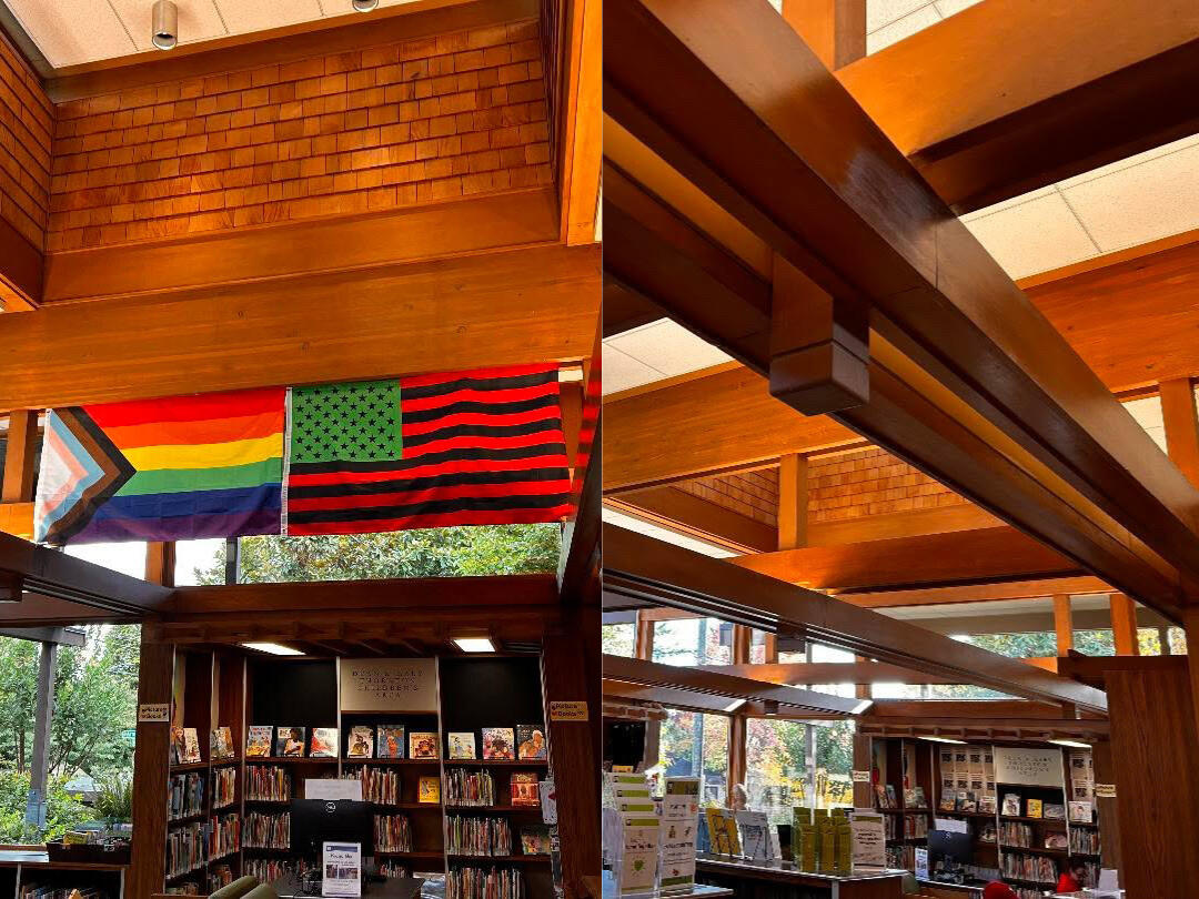 LGBT and African-American flags missing Seattle Public Library