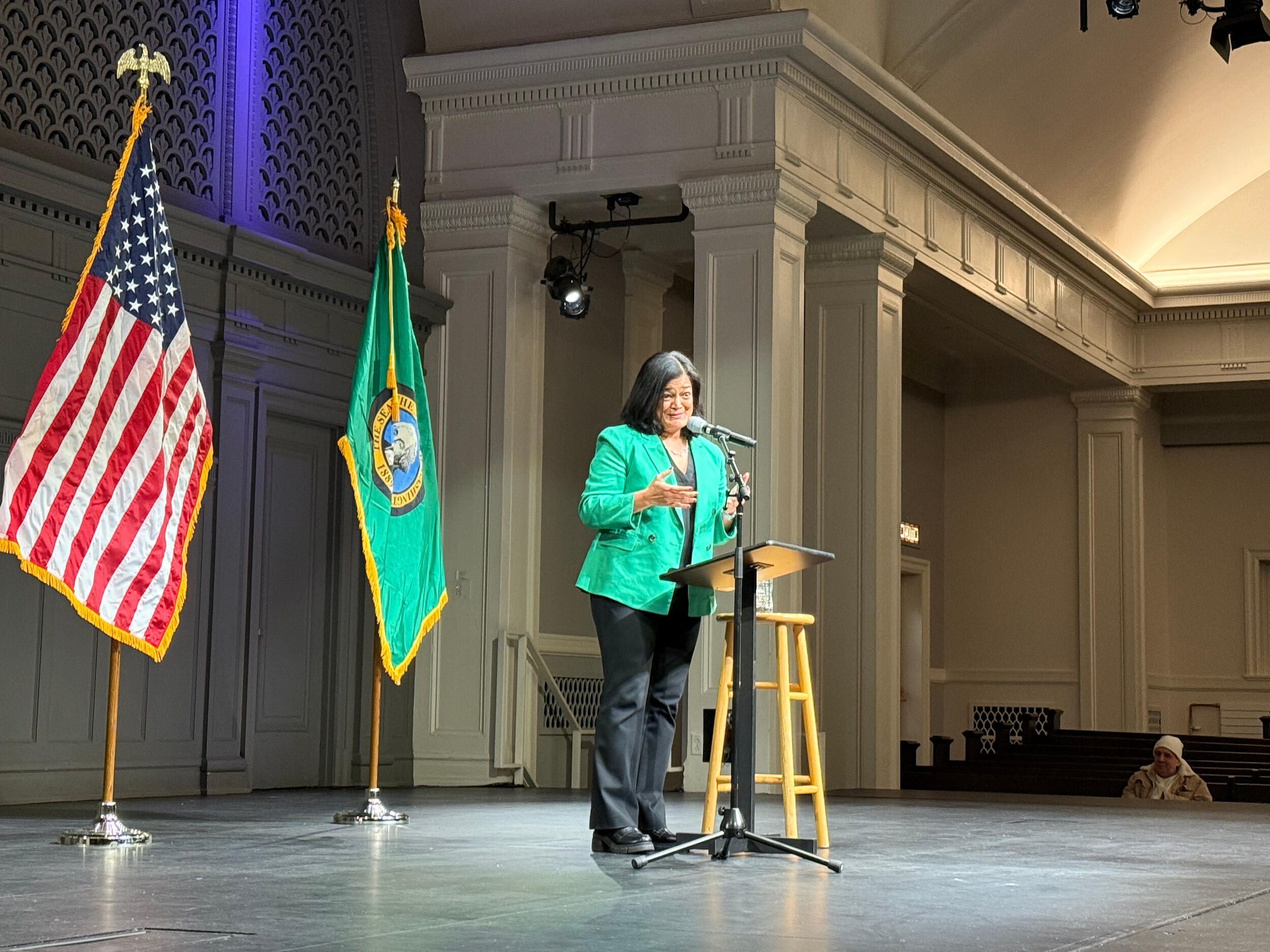 Rep. Pramila Jayapal town hall event WA state congresswoman Pramila Jayapal town hall Seattle